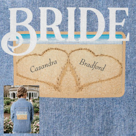 Bride Beach Wedding 2 Herz in Sand Jeansjacke