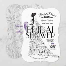 Bride Beautiful Lacy Dress Blume Brautparty Einladung