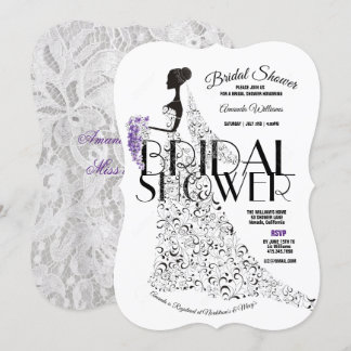 Bride Beautiful Lacy Dress Blume Brautparty Einladung