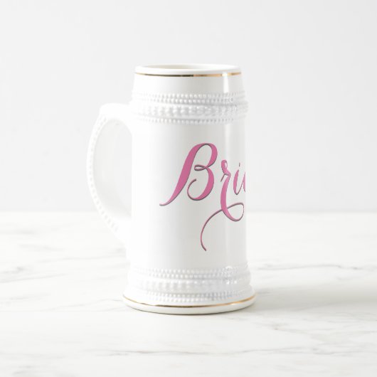 Bride Beer Stein, Bachelorette-Geschenk für Bride Bierglas (Vorderseite Links)