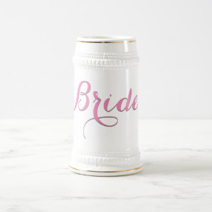 Bride Beer Stein, Bachelorette-Geschenk für Bride Bierglas