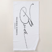 Bride | Benutzerdefinierte schwarze Schrift Strandtuch (Vorderseite)