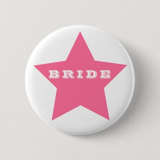 BRIDE | Big HOT PINK Star Button (Vorderseite)