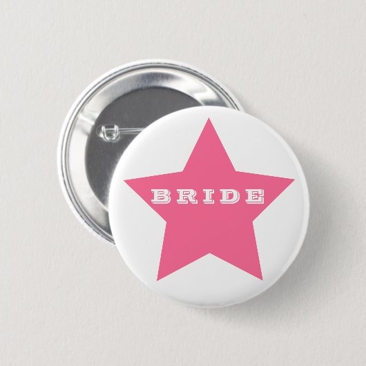 BRIDE | Big HOT PINK Star Button (Vorne & Hinten)