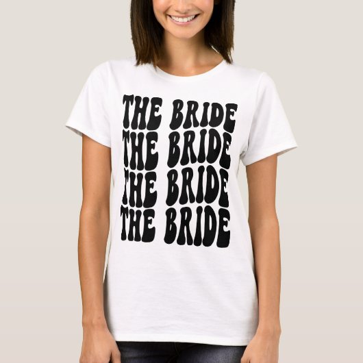 Bride Black Customized Matching-Brautparty T-Shirt (Vorderseite)