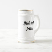 Bride Black Elegant Script Geschenke Stilvolle Hoc Bierglas (VorderseiteRechts)