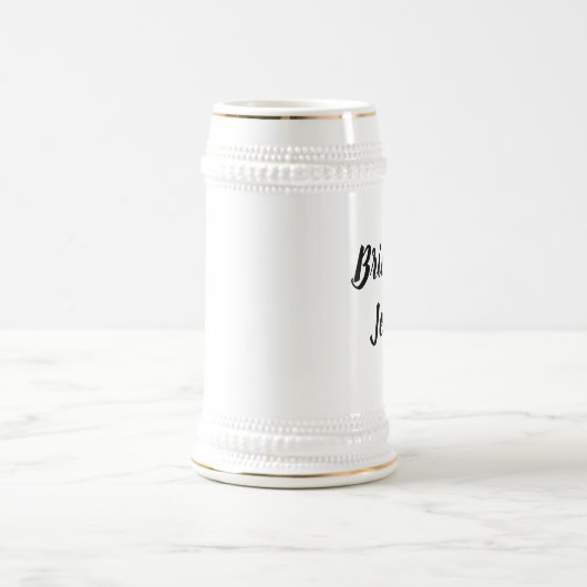 Bride Black Elegant Script Geschenke Stilvolle Hoc Bierglas (Mittel)