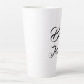 Bride Black Elegant Script Geschenke Stilvolle Hoc Milchtasse (Vorderseite)