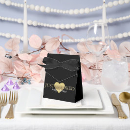 BRIDE Black & Gold Heart Wedding Brautparty Geschenkschachtel