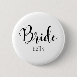 Bride Black Script Typografie mit Name (30) Button