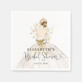 Bride Blonde Dress Pink Gold Floral Brautparty Serviette