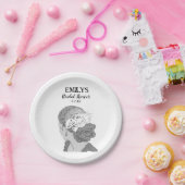 Bride Blonde Floral Welcome Brautparty Pappteller (Party)