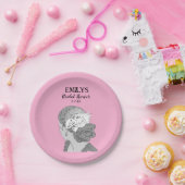 Bride Blonde Floral Welcome Brautparty Pappteller (Party)