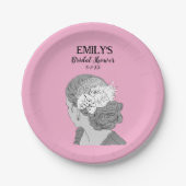 Bride Blonde Floral Welcome Brautparty Pappteller (Vorderseite)