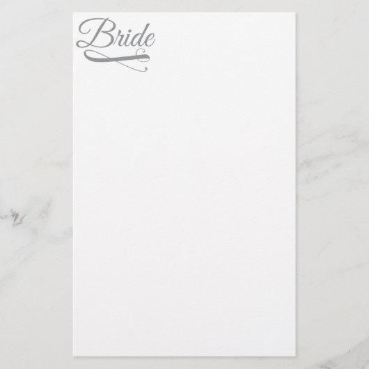 Bride Blüh Gray Briefpapier (Vorderseite)