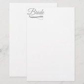 Bride Blüh Gray Briefpapier (Vorne/Hinten)