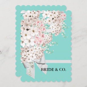BRIDE-Blume & Aquamarines blaues Duschbad Party Einladung