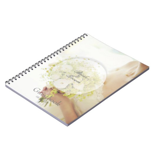 Bride Blume Bouquet bearbeitbares Gästebuch Notizblock (Linke Seite)