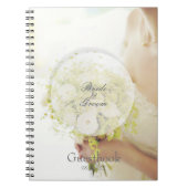 Bride Blume Bouquet bearbeitbares Gästebuch Notizblock (Vorderseite)