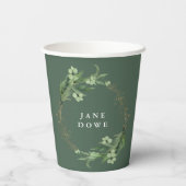 Bride Botanical Eukalyptus Elegantes Brautparty Pappbecher (Rückseite)