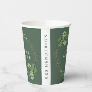 Bride Botanical Eukalyptus Elegantes Brautparty Pappbecher