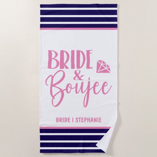 Bride & Boujee Personalized Bride Strandtuch (Vorderseite)