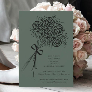 Bride Bouquet Brautparty Einladung