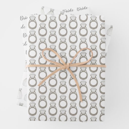Bride Brautparty Diamond Ring Brautkleid Geschenkpapier Set (Beispiel)
