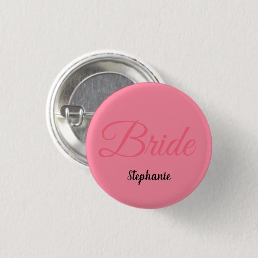 Bride Brautparty Monogram Individuelle Name Hochze Button (Vorne & Hinten)