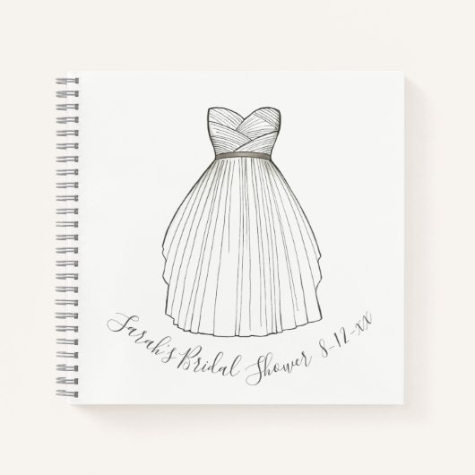 Bride Brautparty Personalisiert Wedding Gown Notizbuch (Vorderseite)