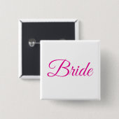 Bride Brautparty Rosa Weiß Elegantes Hochzeitsslim Button (Vorne & Hinten)