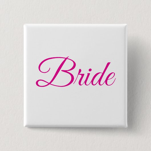 Bride Brautparty Rosa Weiß Elegantes Hochzeitsslim Button (Vorderseite)