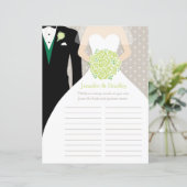 Bride Brautparty Word Game grün posantes Kleid (Stehend Vorderseite)