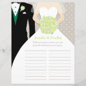 Bride Brautparty Word Game grün posantes Kleid (Vorderseite)