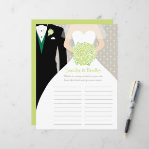 Bride Brautparty Word Game grün posantes Kleid