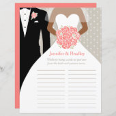 Bride Brautparty Word Game Korallenkleid Rose (Vorne/Hinten)