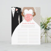 Bride Brautparty Word Game Korallenkleid Rose (Stehend Vorderseite)