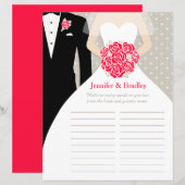 Bride Brautparty Word Game rote Rose Kleid (Vorne/Hinten)