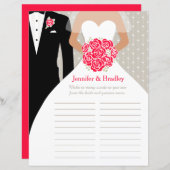 Bride Brautparty Word Game rote Rose Kleid (Vorne/Hinten)