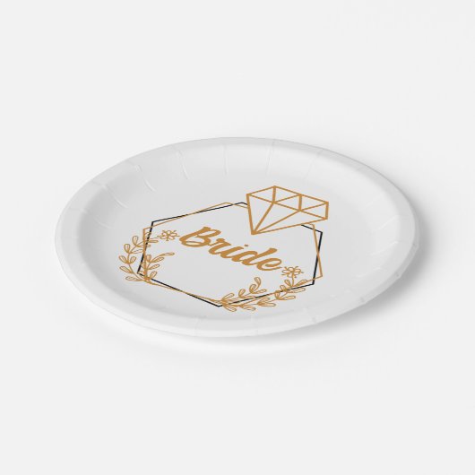 Bride Bridal Junggeselinnen-Abschied I Crew Matchi Pappteller (Schrägansicht)
