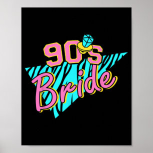Bride Bride Bridesmaid Retro Matching Bachelorette Poster