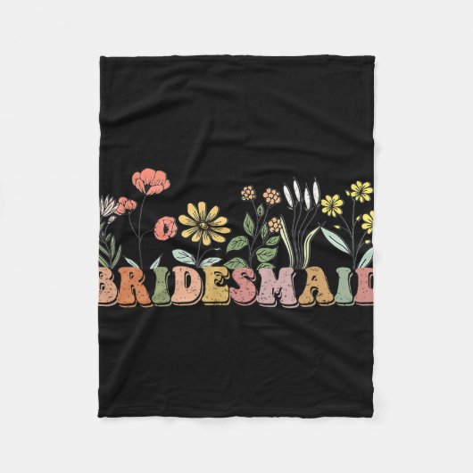 Bride Bride I Crew Wildblumen Bachelorett Fleecedecke (Vorderseite)