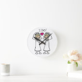 Bride-Bride I Do Runde Wanduhr (Zuhause)