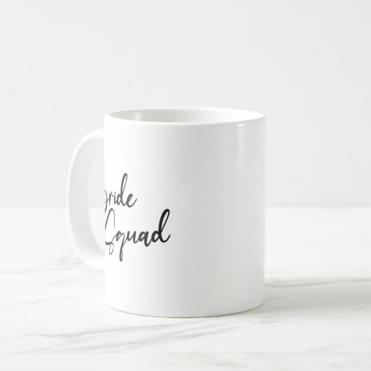 Bride Bridesmaid Bride Squad Junggeselinnen-Abschi Kaffeetasse (Vorderseite Links)