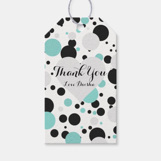 BRIDE & Bridesmaids Aquamarin Polka Dots Tiara Par Geschenkanhänger (Vorderseite)