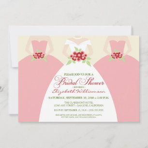 Bride & Bridesmaids Brautparty Einladung (pink)