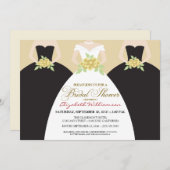 Bride & Bridesmaids Brautparty Invite (schwarz) Einladung (Vorne/Hinten)