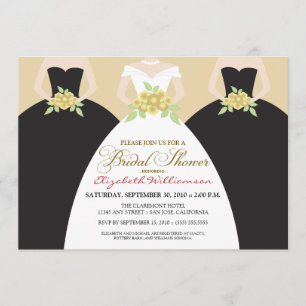 Bride & Bridesmaids Brautparty Invite (schwarz) Einladung