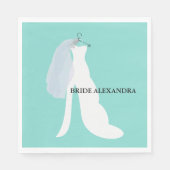 Bride & Bridesmaids Brautparty Tiara Party Serviette (Vorderseite)