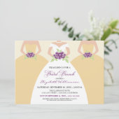 Bride & Bridesmaids Bridal Brunch Invite (gelb) Einladung (Stehend Vorderseite)